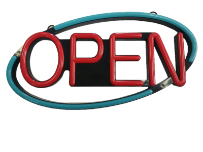 LED open sign 'Neon' round XL