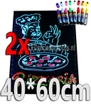 2 stuks : LED schrijfbord 40cm*60cm | 90 functies