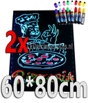 2 stuks : LED schrijfbord 60cm*80cm | 90 functies