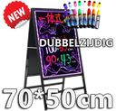 Dubbelzijdig LED schrijfbord 70cm*50cm | 90 functies